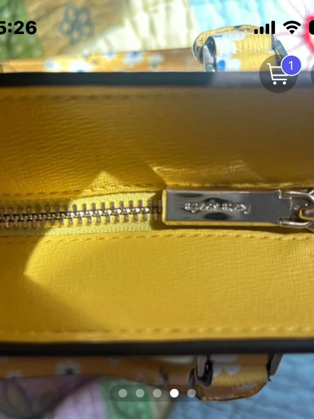 kate spade Yellow Floral Satchel with White Daisy Print